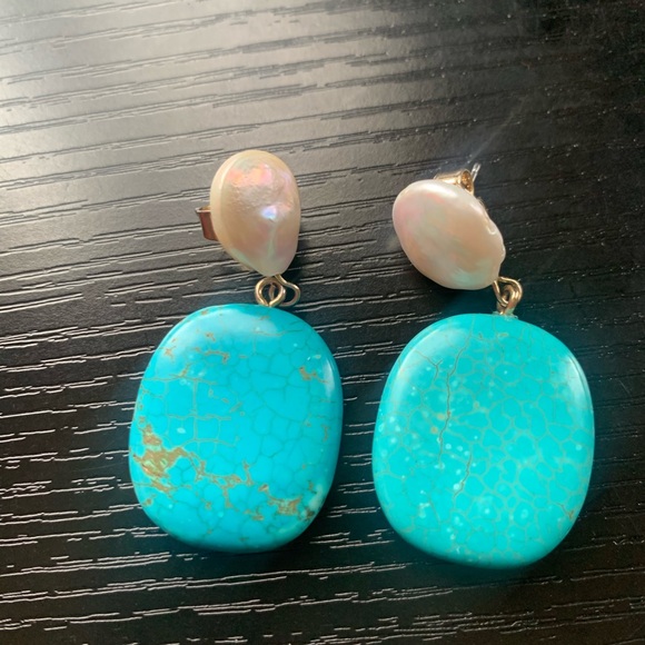 New Anthropologie Eloise Pearl Drop Earrings - Picture 2 of 5